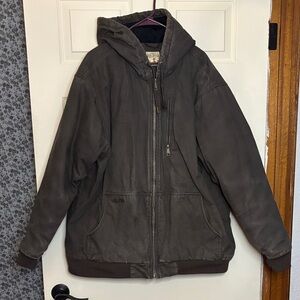 RedHead Charcoal Hooded Insulated Canvas Work Jacket